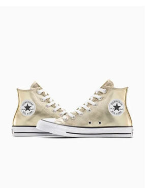 Converse Chuck Taylor All Star High Top Gold Glitter Womens Sneakers